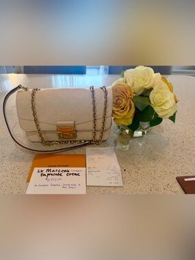 Louis Vuitton Cream Monogram Empreinte Chain Shoulder Bag